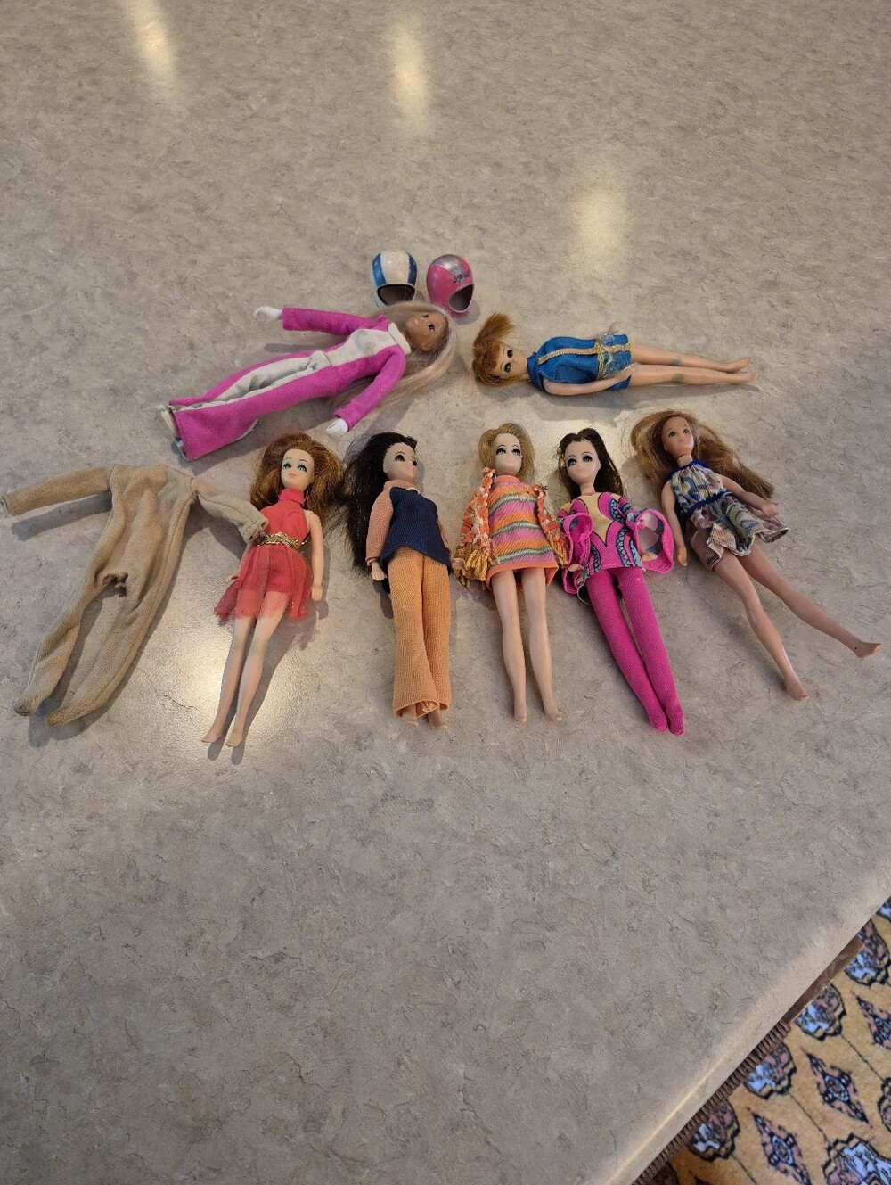 Vintage Lotbof 7 Topper Dawn Dolls, Assorted Girls Fashion Dolls 1970s